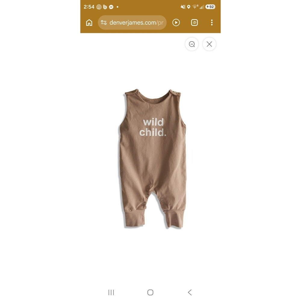 Denver James Wild Child Romper size 6-12 mths